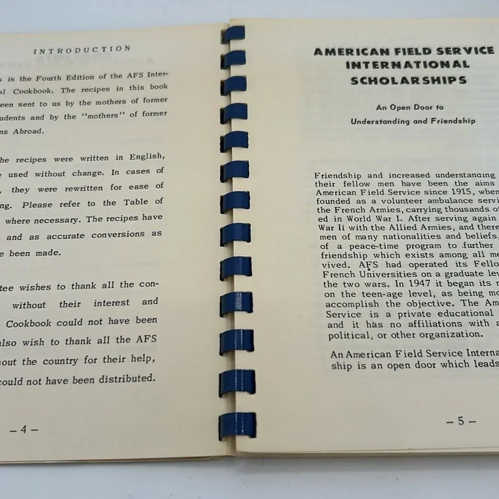 Mid-century American Field Service International Cookbook